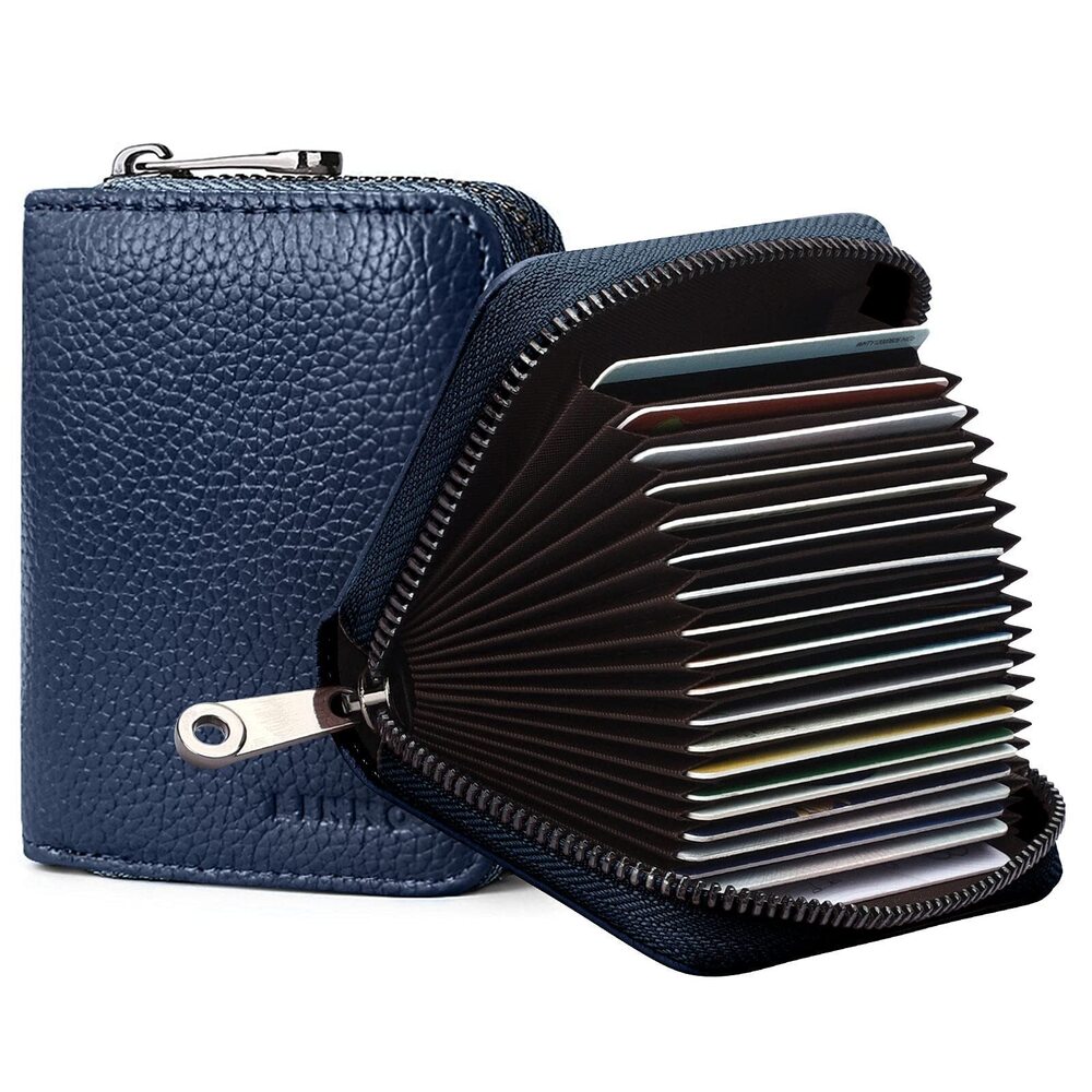 6969 RFID 20 Slots Credit Card Holder Leather Small Wallet or with Zipper